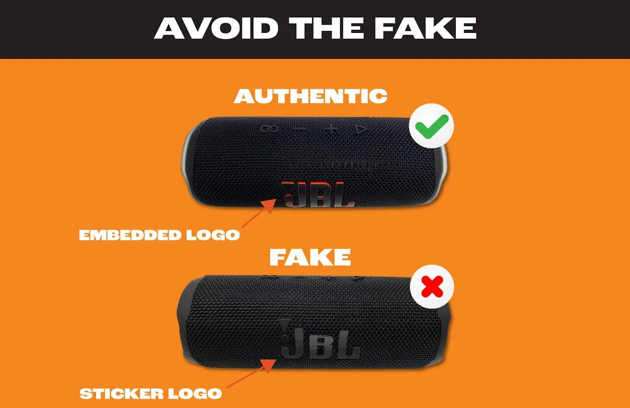 Enceinte JBL authentique : le logo brillant d’un produit authentique